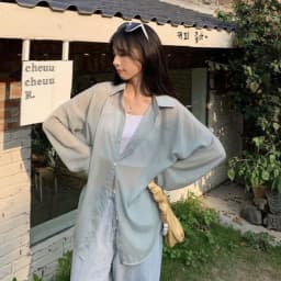 Rimcoy 2024 Summer Sunscreen Shirt for Women All Match Thin Chiffon Blouse Woman Korean Harajuku See Through Loose Shirts Female