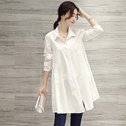 White Shirt Chemises Femmes Loose Type Elegant Blouses Mid-length Style Plus Size Women Clothes Long Sleeve Blouse Shirts
