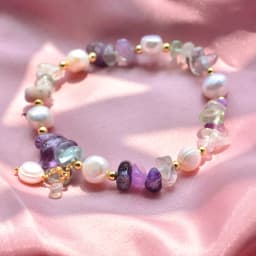 100% Natural Freshwater Pearl & Purple Crystal 14K Gold Filled Female Charm Bracelet Jewelry For Women Christmas Gifts No Fade