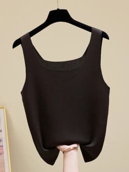 Summer Off Shoulder Tank Tops Women Fitness Short Camis Vest Female Knitted Sexy Square Collar Solid Crop Tops