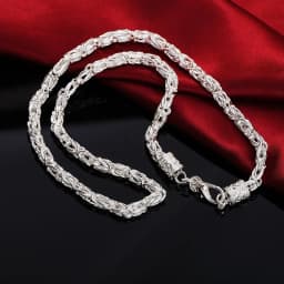Fashion Classic 925 Sterling Silver 6MM Geometry Chain Necklace Bracelet for Man Party Wedding Jewelry Set Fine Christmas Gifts