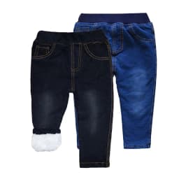2024 New High Quality Thick Winter Warm Cashmere Kids Baby Pants Boys Girls Children' Cotton Trousers Children Jeans 1-6Y
