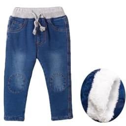 2024 New High Quality Thick Winter Warm Cashmere Kids Baby Pants Boys Girls Children' Cotton Trousers Children Jeans 1-6Y