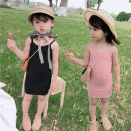Kids Girl Clothes Summer New Sling Dress Slim Style Dresses Sweet and lovely Daily Casual Clothing for Child Girl