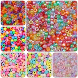 1000pcs 6x9mm Multi-Colored Large Hole Pony Beads DIY Jewelry Making Supplies For Kids Crafts Keychains Friendship Bracelet Bead