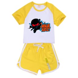 Ninja Kidz Kids Clothes Cotton Sport Tracksuits T-shirts Sweatshirt Suit Cartoon Pattern Set Teenager Baby Boys Girls Clothing