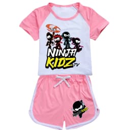Ninja Kidz Kids Clothes Cotton Sport Tracksuits T-shirts Sweatshirt Suit Cartoon Pattern Set Teenager Baby Boys Girls Clothing