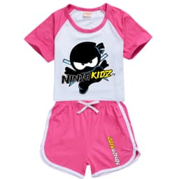 Ninja Kidz Kids Clothes Cotton Sport Tracksuits T-shirts Sweatshirt Suit Cartoon Pattern Set Teenager Baby Boys Girls Clothing
