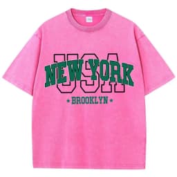 Women'S Cotton Washed T-Shirts All-Math Loose O-Neck Tee Shirts Brooklyn Usa Printing Short Sleeve Summer Street Female Clothes