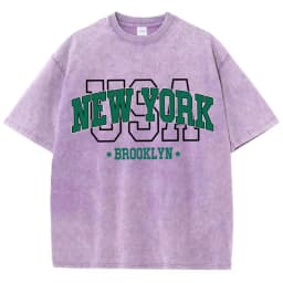 Women'S Cotton Washed T-Shirts All-Math Loose O-Neck Tee Shirts Brooklyn Usa Printing Short Sleeve Summer Street Female Clothes