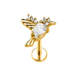 Heart Bird Flower Butterfly Labret Piercing Eye Shape Daith Conch Earring Teardrop CZ Lip Stud 316L Surgical Steel 16G