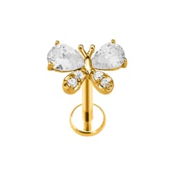 Heart Bird Flower Butterfly Labret Piercing Eye Shape Daith Conch Earring Teardrop CZ Lip Stud 316L Surgical Steel 16G