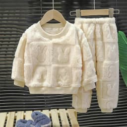 Children's Pajama Set Warm Autumn Winter Sleepwear for Kids Boys Girls Thickened Homewear Plush Baby Clothes Set 1-10years
