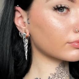Giga 1/2Pcs 12mm(1/2") Sharp Cone Stainless Steel Ear Weights Hanger Dangle Gauges Earrings for Stretched Piercing Body Jewelry