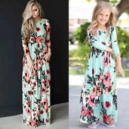 Summer Mommy and Me Family Matching Mother Daughter Flower Dresses Clothes Mom Dress Kids Child Outfits Mum Baby Girl Clothing