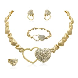 Woman Jewelry Sets Woman Heart Necklaces Earrings Accessories XOXO Gilding Jewelry Sets Wedding Jewelry Gifts Love Necklaces