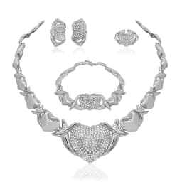 Woman Jewelry Sets Woman Heart Necklaces Earrings Accessories XOXO Gilding Jewelry Sets Wedding Jewelry Gifts Love Necklaces