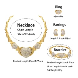 Woman Jewelry Sets Woman Heart Necklaces Earrings Accessories XOXO Gilding Jewelry Sets Wedding Jewelry Gifts Love Necklaces