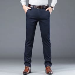 Men's Classic Stretch Casual Pants Business Office Straight Male Pants Brand Clothing Fashion Soft Cozy Trousers Solid Color