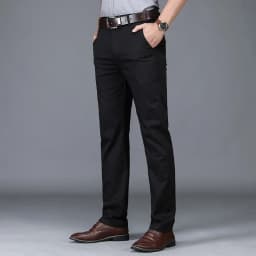 Men's Classic Stretch Casual Pants Business Office Straight Male Pants Brand Clothing Fashion Soft Cozy Trousers Solid Color