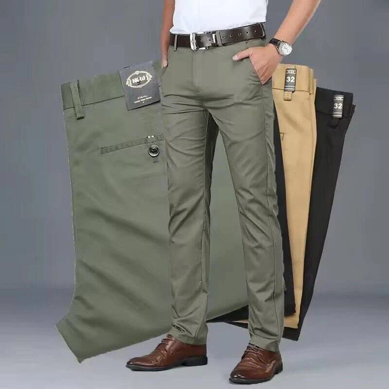 Men's Classic Stretch Casual Pants Business Office Straight Male Pants Brand Clothing Fashion Soft Cozy Trousers Solid Color