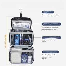 Men's Cosmetic Bags Travel Essentials Cosmetics Organizer Foldable Hanging Storage Bag Clear Waterproof Luxury Makeup Bag