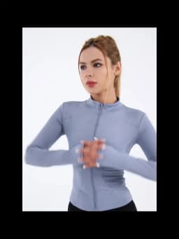 2026 Spring and Summer New Women's Fitness Jacket Quick-drying Collar Yoga Clothes Long-sleeved Breathable Sports Cycling Top