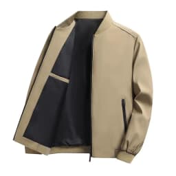 Business Casual Men's Jacket Coats Collar Zipper Simple Middle-Aged Elderly Men Dad clothes Office Outerwear men