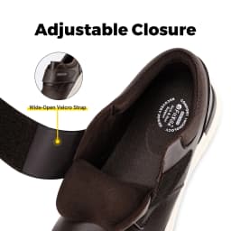 FitVille Men's Leather Shoes Diabetic Shoes Extra Wide Slip On Shoes for Orthopedic Toes Swollen Feet Non-Slip Lightweight