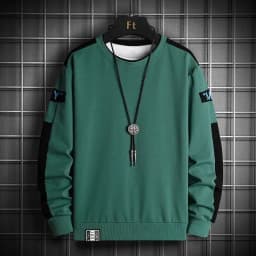 New Fashion Mens Patchwork Sweatshirt Autumn Streetwear Hip Hop Hoodies Jogger Male Yellow All-match Pullover Loose Long Sleeve