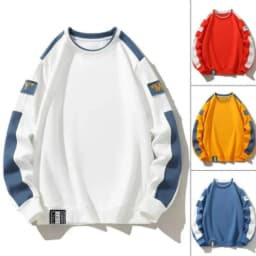 New Fashion Mens Patchwork Sweatshirt Autumn Streetwear Hip Hop Hoodies Jogger Male Yellow All-match Pullover Loose Long Sleeve