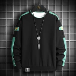 New Fashion Mens Patchwork Sweatshirt Autumn Streetwear Hip Hop Hoodies Jogger Male Yellow All-match Pullover Loose Long Sleeve