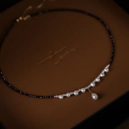 New Arrival Elegant Black Spinel Stone & Natural Freshwater Pearl 14K Gold Filled Female Pendant Necklace Jewelry Never Fade