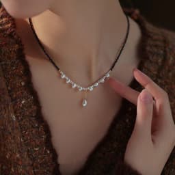 New Arrival Elegant Black Spinel Stone & Natural Freshwater Pearl 14K Gold Filled Female Pendant Necklace Jewelry Never Fade