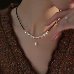 New Arrival Elegant Black Spinel Stone & Natural Freshwater Pearl 14K Gold Filled Female Pendant Necklace Jewelry Never Fade