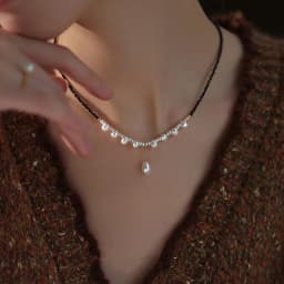New Arrival Elegant Black Spinel Stone & Natural Freshwater Pearl 14K Gold Filled Female Pendant Necklace Jewelry Never Fade