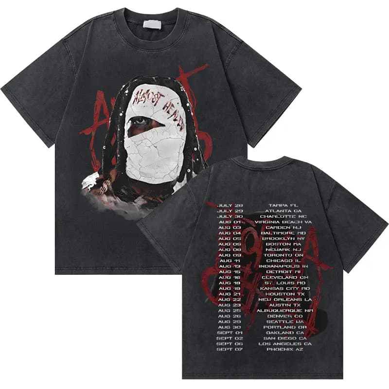 Washed Vintage Rapper Lil Durk Healing Tour T-shirt Men Women Hip Hop Fashion Oversized Tshirt Male Casual 100% Cotton T Shirts