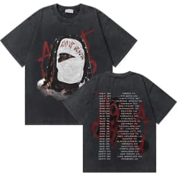 Washed Vintage Rapper Lil Durk Healing Tour T-shirt Men Women Hip Hop Fashion Oversized Tshirt Male Casual 100% Cotton T Shirts