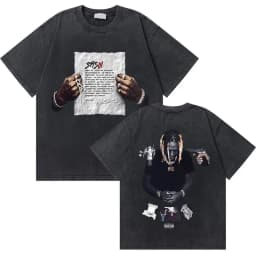 Washed Vintage Rapper Lil Durk Healing Tour T-shirt Men Women Hip Hop Fashion Oversized Tshirt Male Casual 100% Cotton T Shirts