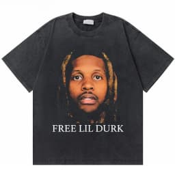 Washed Vintage Rapper Lil Durk Healing Tour T-shirt Men Women Hip Hop Fashion Oversized Tshirt Male Casual 100% Cotton T Shirts