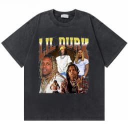 Washed Vintage Rapper Lil Durk Healing Tour T-shirt Men Women Hip Hop Fashion Oversized Tshirt Male Casual 100% Cotton T Shirts