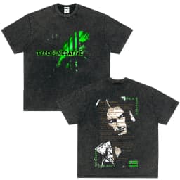 Rock Band Type O Negative The Green Man Vintage Washed T Shirt Gothic Metal Short Sleeve T-shirt Men's Vintage Hip Hop T Shirts