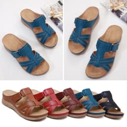Women's Orthopedic Open Toe Sandals Anti-slip Breathable Solid Color Flats Clip Toe Sandals Suitable for Indoor Outdoor