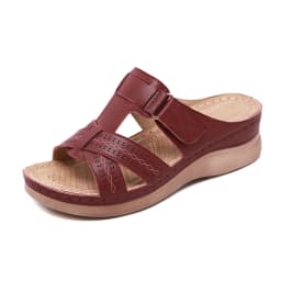 Women's Orthopedic Open Toe Sandals Anti-slip Breathable Solid Color Flats Clip Toe Sandals Suitable for Indoor Outdoor