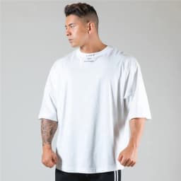 JAPAN&UK Harajuku Gym Shirt Sport T Shirt Men Short Sleeve Running Shirt Men Workout Training Tees Fitness Loose Large Size Tops