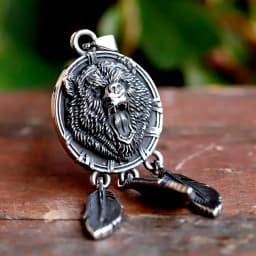 new stainless steel Amulet Viking Slavic God Symbol Warding Veles Bear Paw feather Pendant Necklace Jewelry
