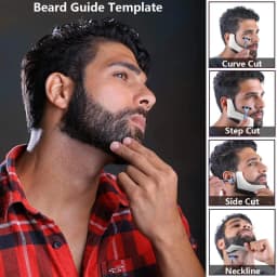 5/4Pcs Haircut Kit Beard Hair Goatee Neckline Shaving Template Hairline Beard Shaping Tool Hair Cutting Grooming Barber Supplies