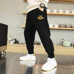 Kids Fashion Elastic Waist Pleasure Letter Print Sports Pants Boys Spring Summer Loose Breathable Jogging Pants