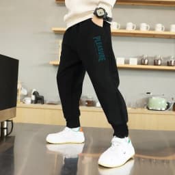 Kids Fashion Elastic Waist Pleasure Letter Print Sports Pants Boys Spring Summer Loose Breathable Jogging Pants