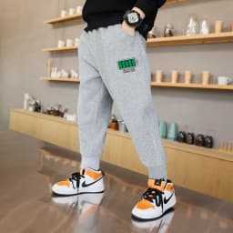 Kids Fashion Elastic Waist Pleasure Letter Print Sports Pants Boys Spring Summer Loose Breathable Jogging Pants